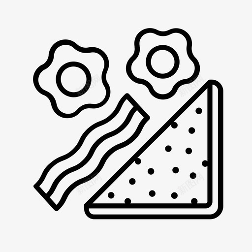 早餐熏肉和鸡蛋面包房图标svg_新图网 https://ixintu.com 咖啡厅 早餐 熏肉和鸡蛋 面包房 食物