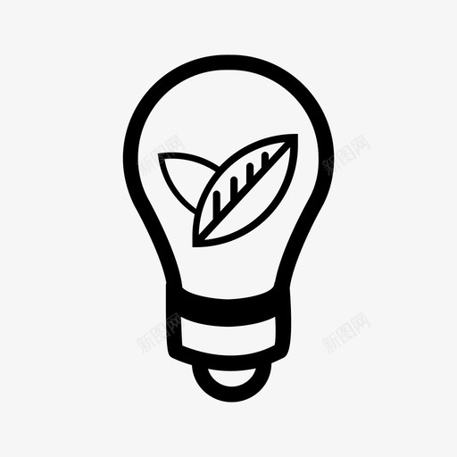 生态灯泡草本植物照明图标svg_新图网 https://ixintu.com led灯泡 照明 生态灯泡 节能灯 草本植物