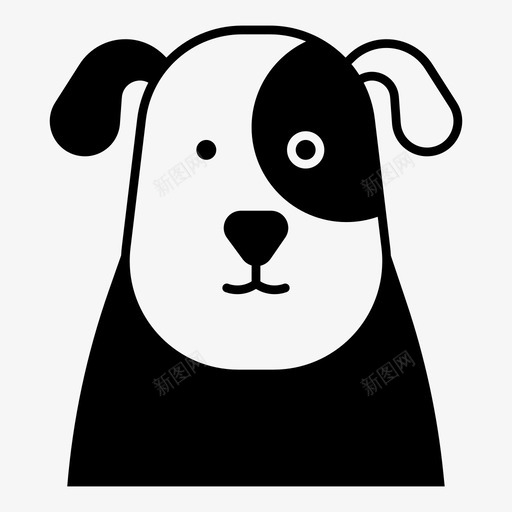 狗脸动物头图标svg_新图网 https://ixintu.com 动物 头 宠物 狗脸 猫和狗