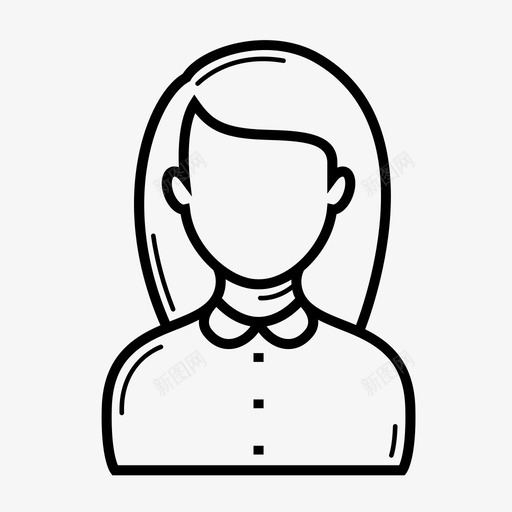 女士阿凡达美女图标svg_新图网 https://ixintu.com 女 女士 美女 阿凡达