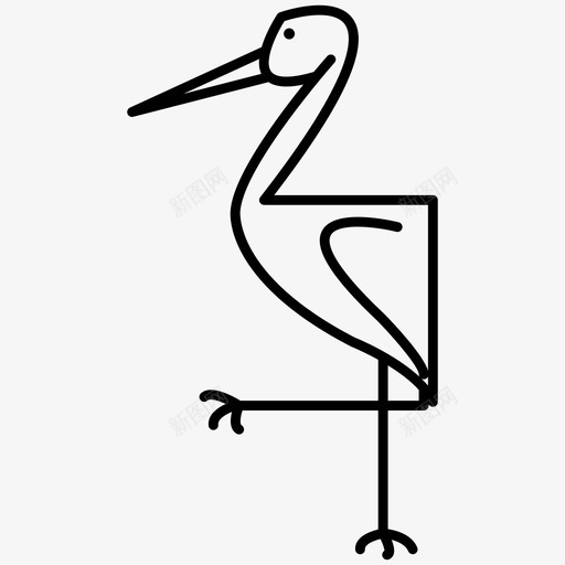 鹳鸟鹭图标svg_新图网 https://ixintu.com 鸟 鹭 鹳