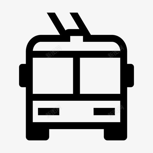 无轨电车公共巴士交通工具图标svg_新图网 https://ixintu.com 交通图标 交通工具 公共巴士 无轨电车 车辆