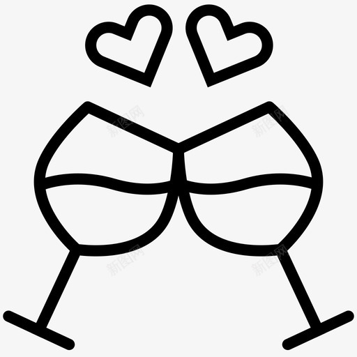 庆祝祝贺喝酒图标svg_新图网 https://ixintu.com 喝酒 庆祝 情人节 爱 祝贺