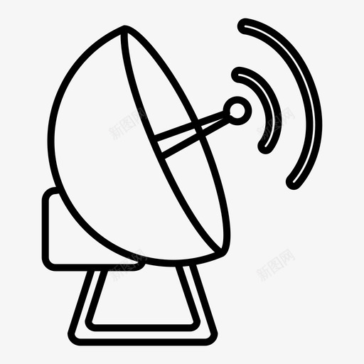 卫星天线通信雷达图标svg_新图网 https://ixintu.com 信号 卫星天线 太空 通信 雷达