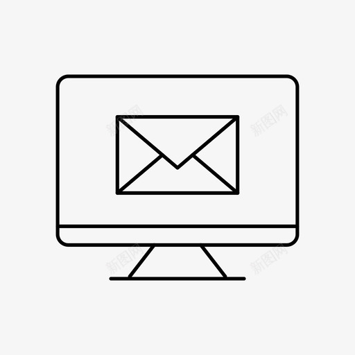 桌面联系人设备电子邮件图标svg_新图网 https://ixintu.com 屏幕 桌面联系人 消息 电子邮件 设备
