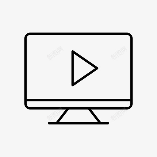 桌面播放按钮设备媒体图标svg_新图网 https://ixintu.com 媒体 屏幕 桌面播放按钮 设备