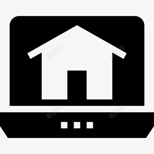 房地产家房子图标svg_新图网 https://ixintu.com 在线 家 房地产 房子 笔记本电脑 网页设计开发字形