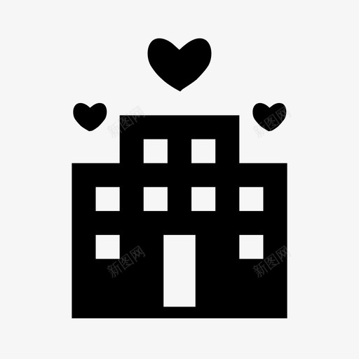 酒店家庭蜜月图标svg_新图网 https://ixintu.com 婚礼 家庭 度假村 心灵 情人节系列 爱情 蜜月 酒店 餐厅