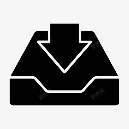 收件箱文档图标svg_新图网 https://ixintu.com 上传 下载 收件箱 文件 文档