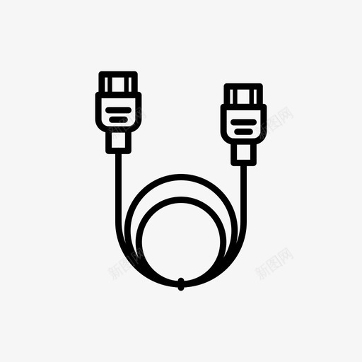 hdmi电缆输入插头图标svg_新图网 https://ixintu.com hdmiusb电缆 hdmi电缆 插头 端口 输入