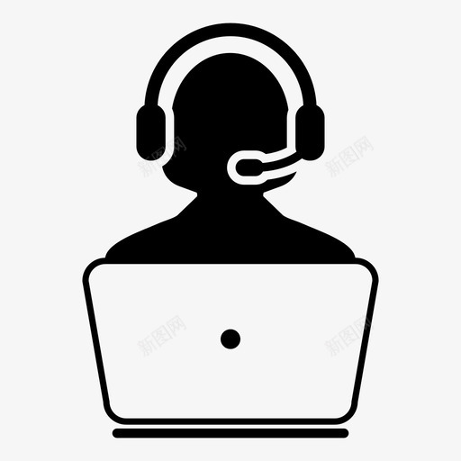 客户服务呼叫中心计算机图标svg_新图网 https://ixintu.com 呼叫中心 女性 客户服务 客户服务矢量图标 帮助热线 支持 计算机