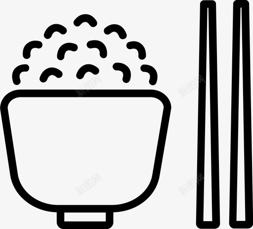 晚餐筷子食物图标svg_新图网 https://ixintu.com 午餐 晚餐 筷子 米饭 食物