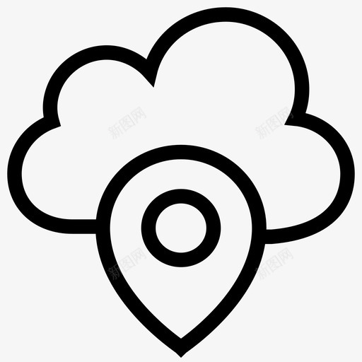 云gps定位地图图标svg_新图网 https://ixintu.com 云gps 地图 定位 服务器 网页设计开发