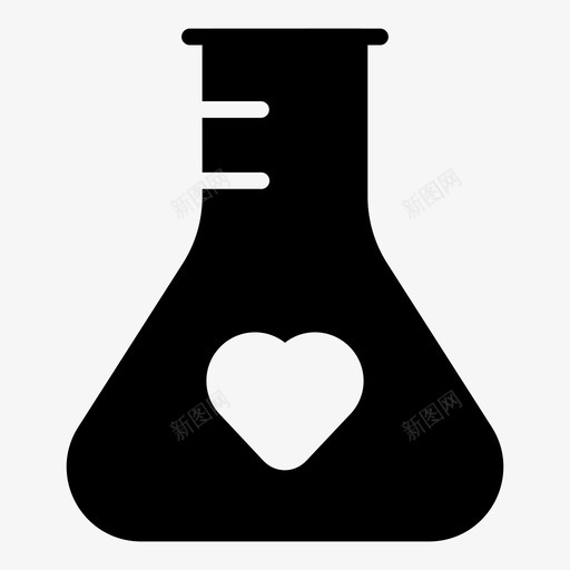 爱情药水烧瓶心图标svg_新图网 https://ixintu.com 心 情人节简单填充 混合物 烧瓶 爱情药水