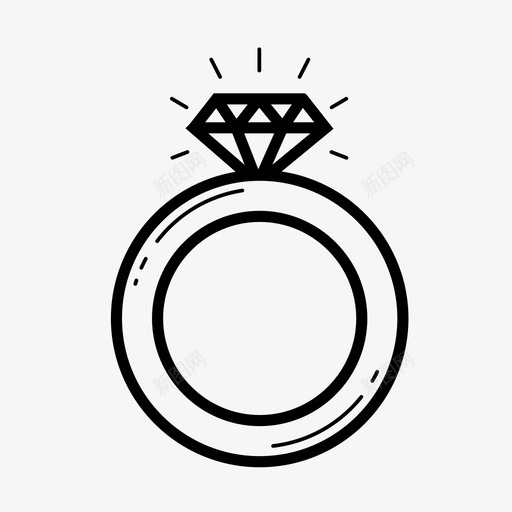钻戒周年纪念订婚图标svg_新图网 https://ixintu.com 周年纪念 情人节 求婚 订婚 钻戒