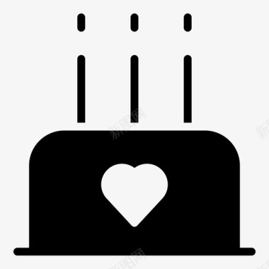 甜蜜的爱情蛋糕蜡烛图标图标