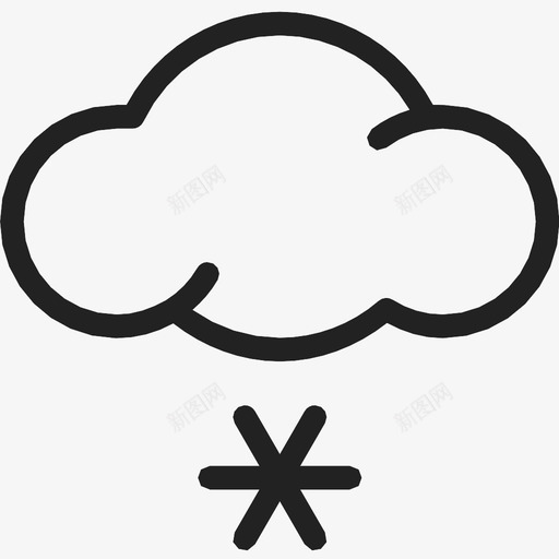 云雪雪花图标svg_新图网 https://ixintu.com 云 天气 雪 雪花