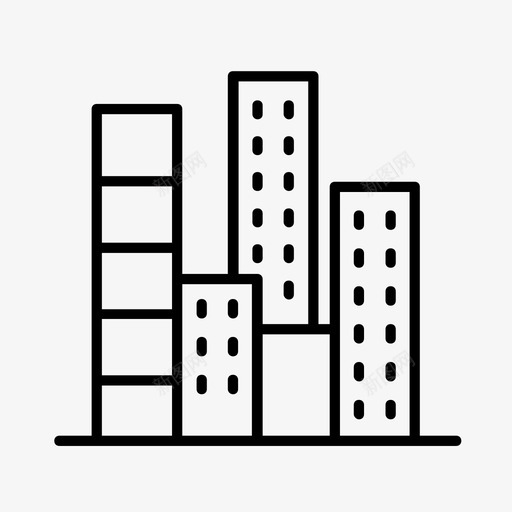 建筑芝加哥城市图标svg_新图网 https://ixintu.com 城市 城镇 建筑 芝加哥