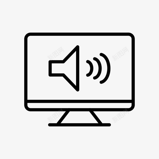 桌面音频设备屏幕图标svg_新图网 https://ixintu.com 屏幕 扬声器 桌面音频 设备