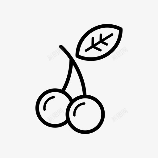 樱桃水果pacman图标svg_新图网 https://ixintu.com pacman 复古 樱桃 水果 电子游戏