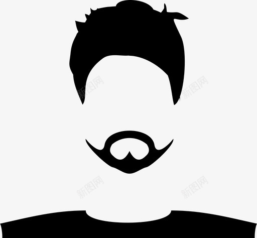 男人脸头像发型图标svg_新图网 https://ixintu.com 侧面 发型 头像 男人脸