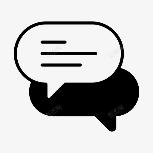 聊天泡泡交流图标svg_新图网 https://ixintu.com 交流 实线 对话 泡泡 留言 聊天 聊天2