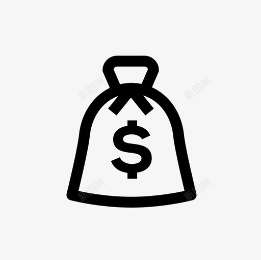钱袋硬币金融图标svg_新图网 https://ixintu.com 硬币 金融 金融轮廓图标集 钱袋