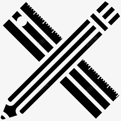 铅笔和尺子绘图几何图标svg_新图网 https://ixintu.com 几何 尺子和铅笔 教育字形图标 数学 素描 绘图 铅笔和尺子