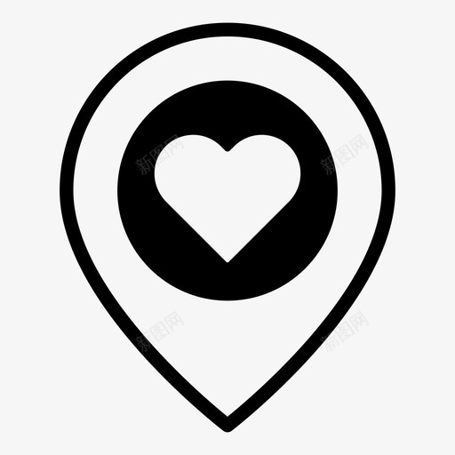 爱地图别针方向喜欢图标svg_新图网 https://ixintu.com 位置 喜欢 地图别针 导航 方向 爱地图别针