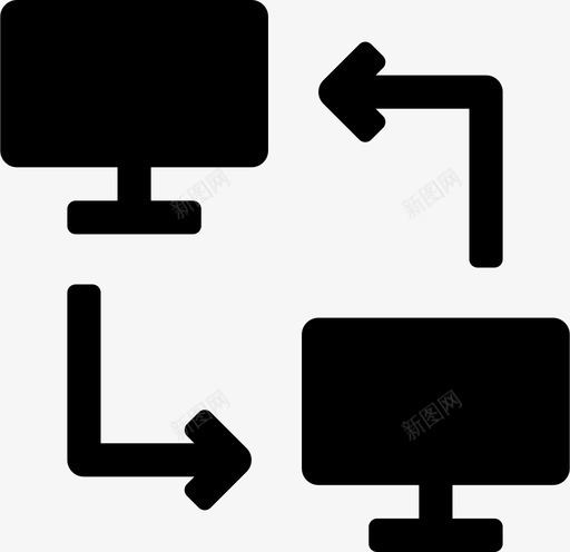 计算机同步数据网络图标svg_新图网 https://ixintu.com 传输 屏幕 数据 网络 联机 联机数据填充 计算机同步