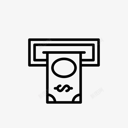 atm银行现金图标svg_新图网 https://ixintu.com atm 取款 现金 美元 财务概述 钱 银行