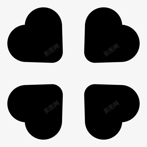 心形三叶草四叶情人节图标svg_新图网 https://ixintu.com 四叶 心形三叶草 情人节 情人节简单填充