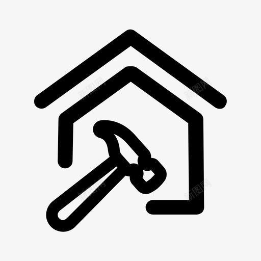 家庭维护房屋维修修理工作图标svg_新图网 https://ixintu.com 修理工作 家庭维护 房屋维修