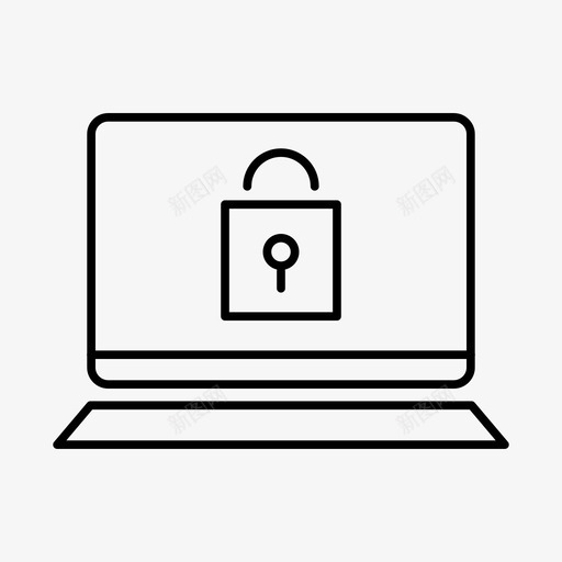 笔记本锁设备屏幕图标svg_新图网 https://ixintu.com 安全 屏幕 笔记本锁 设备