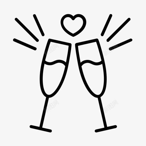 祝酒周年纪念庆祝图标svg_新图网 https://ixintu.com 周年纪念 庆祝 情人节 祝酒 订婚
