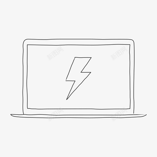 笔记本闪电充电设备图标svg_新图网 https://ixintu.com 充电 屏幕 笔记本闪电 设备 闪电