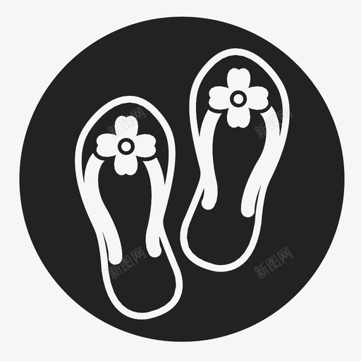 拖鞋脚人字拖图标svg_新图网 https://ixintu.com 人字拖 拖鞋 脚
