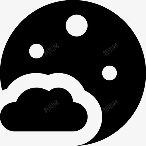 夜云月亮图标svg_新图网 https://ixintu.com 云 夜 夜间 天气 天空 月亮 网络和用户界面图标