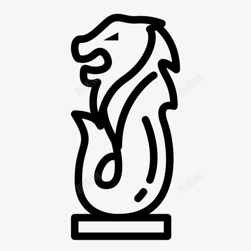 鱼尾狮喷泉纪念碑图标svg_新图网 https://ixintu.com 喷泉 手绘插画 新加坡 纪念碑 象征 鱼尾狮 鱼尾狮家族
