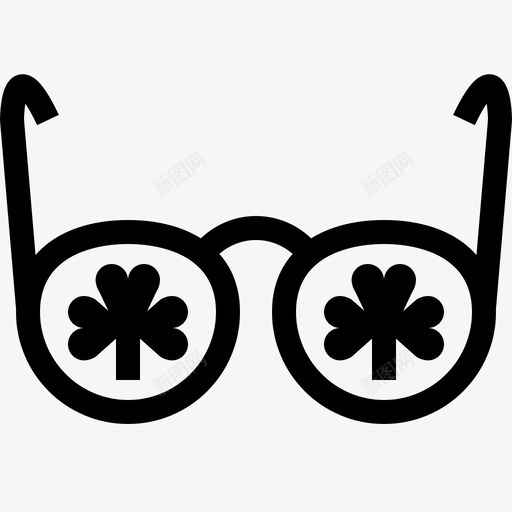 三叶眼镜三叶草眼镜图标svg_新图网 https://ixintu.com 三叶眼镜 三叶草 圣帕特里克日 眼镜 美味的圣帕特里克日