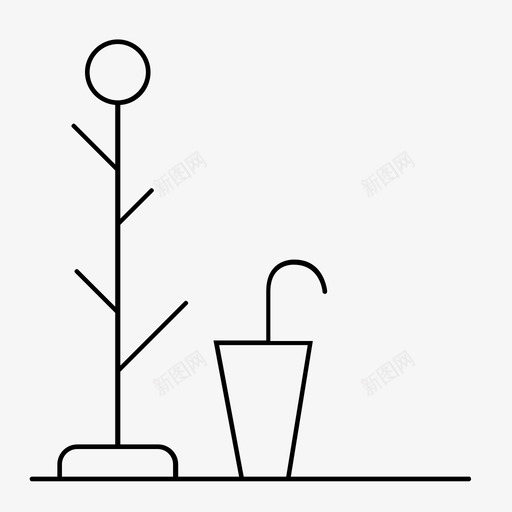 衣架装饰家居图标svg_新图网 https://ixintu.com 室内 家居 衣架 装饰 雨伞架