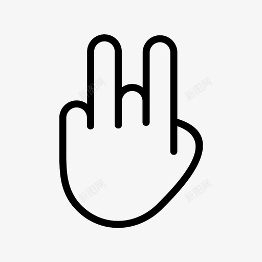 手二手指手掌图标svg_新图网 https://ixintu.com 手 手二 手势 手指 手掌