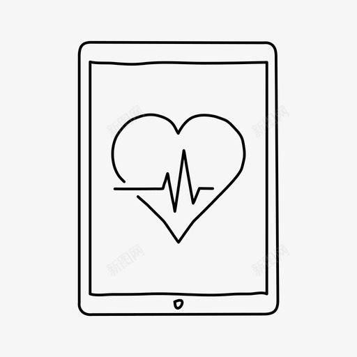 ipad心率设备健康图标svg_新图网 https://ixintu.com ipad心率 健康 屏幕 心率 设备
