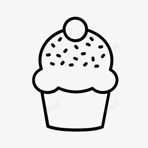 纸杯蛋糕生日庆典图标svg_新图网 https://ixintu.com 庆典 生日 糕点 纸杯蛋糕