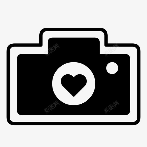 相机数码心图标svg_新图网 https://ixintu.com 心 情人节图标集 数码 爱 相机 记忆