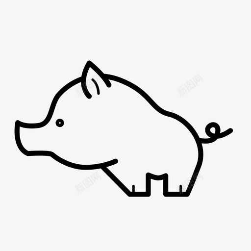 猪动物动物2图标svg_新图网 https://ixintu.com 动物 动物2 猪