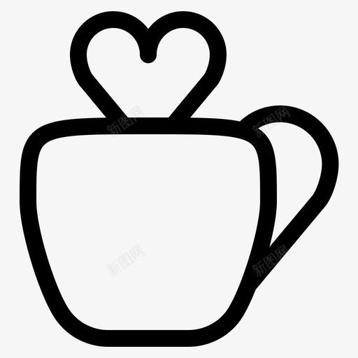 爱喝杯心图标svg_新图网 https://ixintu.com 心 情人节 杯 爱喝 美味的情人节
