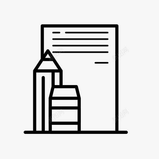 书写文档橡皮擦图标svg_新图网 https://ixintu.com 书写 工具集1 文档 橡皮擦 铅笔