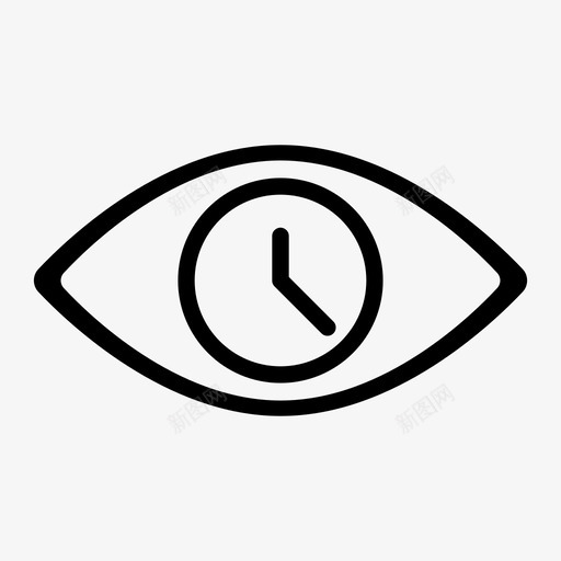 看时间眼睛阅读时间图标svg_新图网 https://ixintu.com 看时间 眼睛 视力 阅读时间