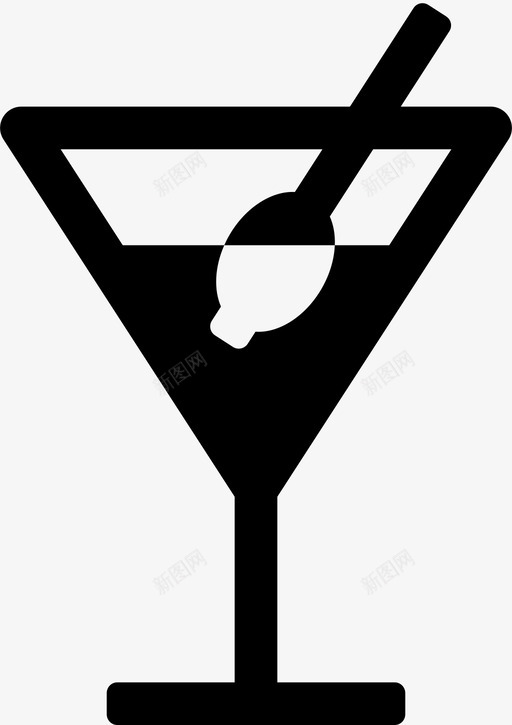 马提尼酒饮料图标svg_新图网 https://ixintu.com 橄榄油 玻璃杯 装满饮料 酒 饮料 马提尼 鸡尾酒
